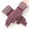 Exposed finger gloves Women's autumn and winter velvet warm half-finger cute Korean version of student writing missing finger half-winter