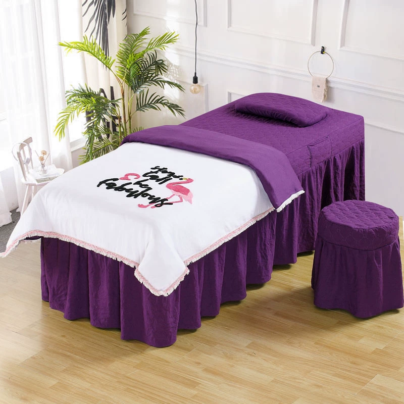 ins Flamingo Beauty khăn trải giường gia đình bốn đơn giản trải giường trị liệu thẩm mỹ viện massage châu Âu có thể được tùy chỉnh - Trang bị tấm