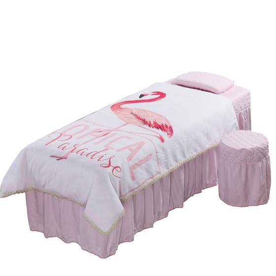 Internet celebrity washed cotton beauty bedspread set of four universal simple beauty salon bedding spa trapezoidal shampoo bed cover