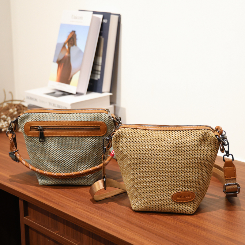 Marian 2026 New Original Design High-End Fly-Woven Hand-Held Bucket Bag for Women, Casual Lightweight Crossbody Bag