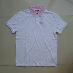 ອັງກິດ Gentleman Solid Color Splicing Oxford Collar Short Sleeve POLO Shirt