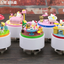 Cute kitten rotating music box Music Box Music Box Sky City creative birthday gift girlfriend girl girl best friend