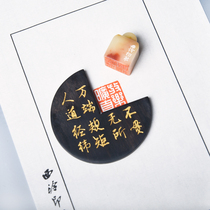 Xiling Yinshe purple light sandalwood seal rule round seal locator tool L-shaped calligraphy seal seal paperweight seal town ruler