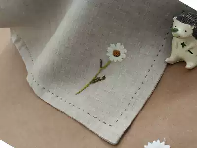 Hand embroidered hipster Daisy handkerchief embroidered letter name linen cotton men and women friends gift