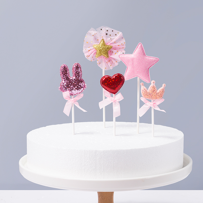 Bake Birthday Cake Decoration Swing Pieces Crown Loving Rabbit Inserted plug-in party dress Costume Accessories Suit Net Red-Taobao