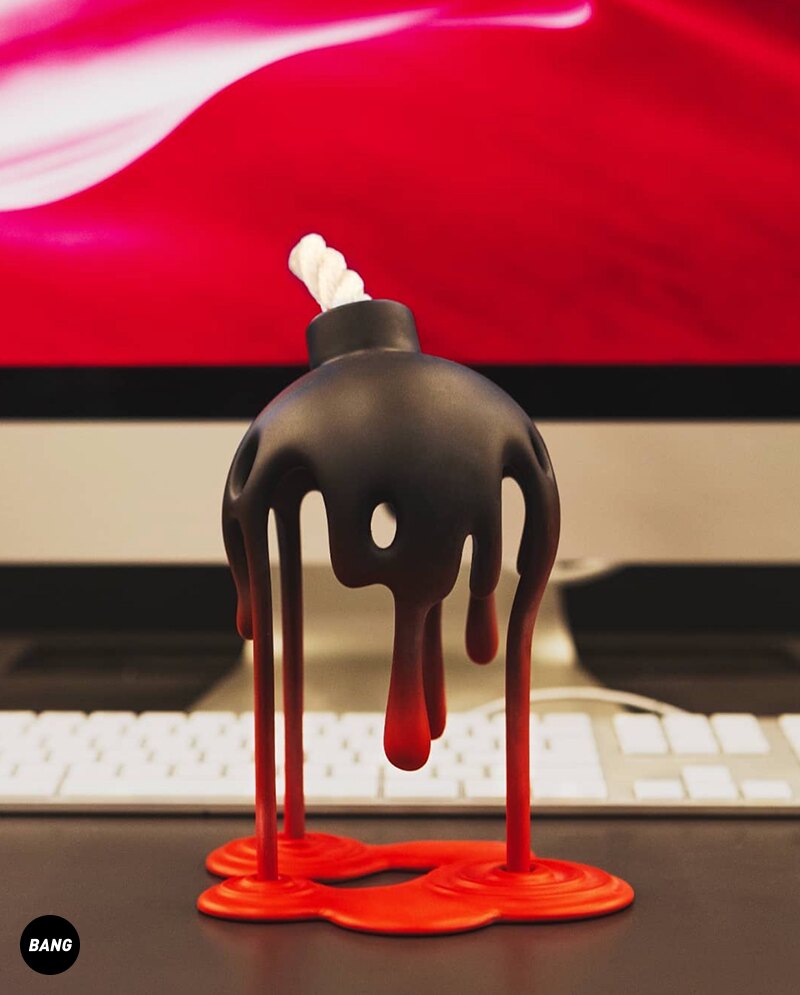MIGHTY JAXX JASON FREENY Melting Bomb Trendy Play Handmade Figure