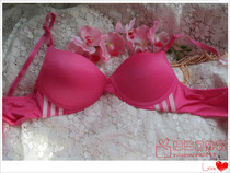 Foreign trade four seasons new export sports big brand without steel ring shock absorption chest gathered glossy rose pink bra