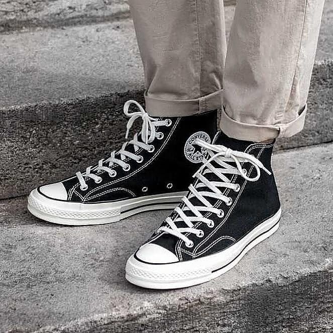 Giày vải cổ điển Converse cho nam và nữ thập niên 1970 Samsung tiêu chuẩn đen thấp 162058C đen cao 162050C giày tập gym nữ
