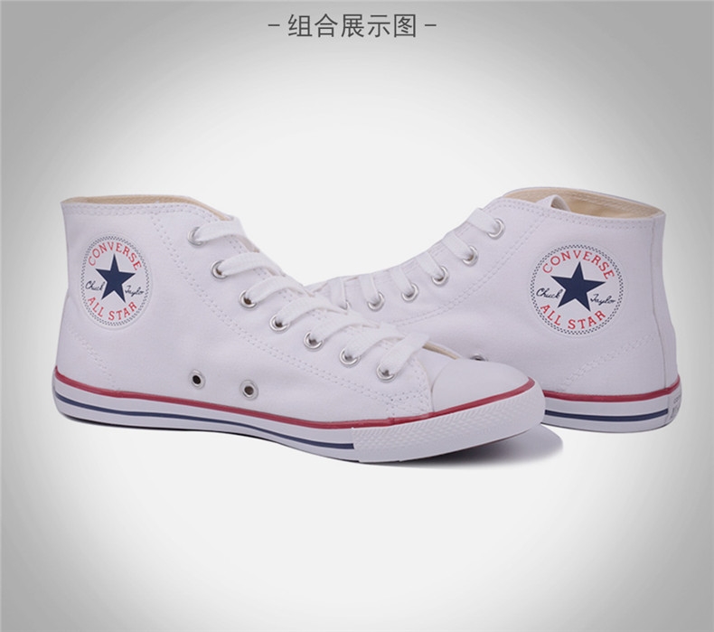 Mùa xuân 2018 Converse giữa giúp dây đeo mỏng phía dưới giày vải cổ điển nữ màu đen 537213C trắng 537216C shop giày nam nữ