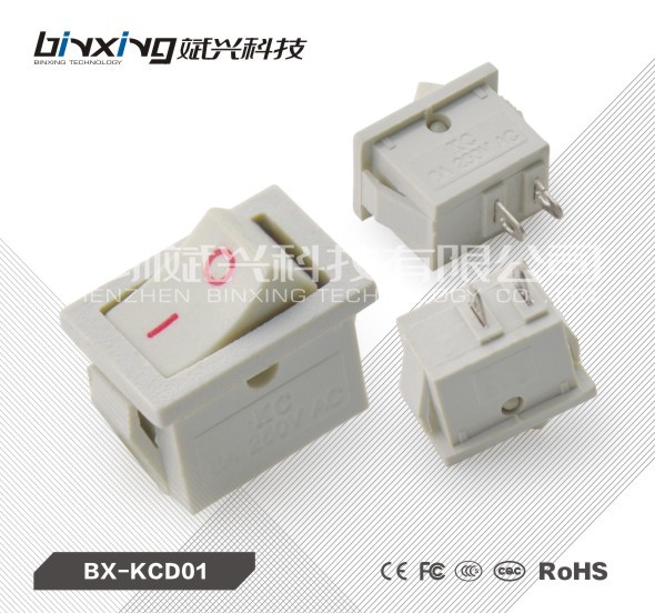 Manufacturer direct selling seesaw switch KCD11 rocker switch 15X10mm two-footed two-footed Binxing BX-KCD01