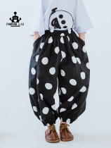 Pawpaw Liu original design girls pants summer clothes childrens boys black and white polka dot anti-mosquito pants bloomers trendy
