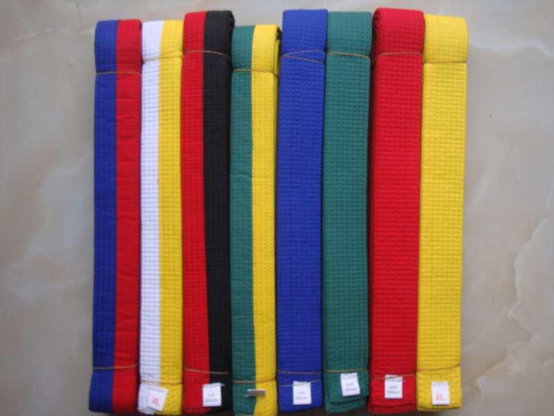 Embroidered Taekwondo ribbon Taekwondo Road with colourful track with children's track with taekwondo belt level certificate