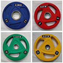 Color professional fitness barbell sheet outlet quality eco-friendly and odorless PU material pure steel inner core new product