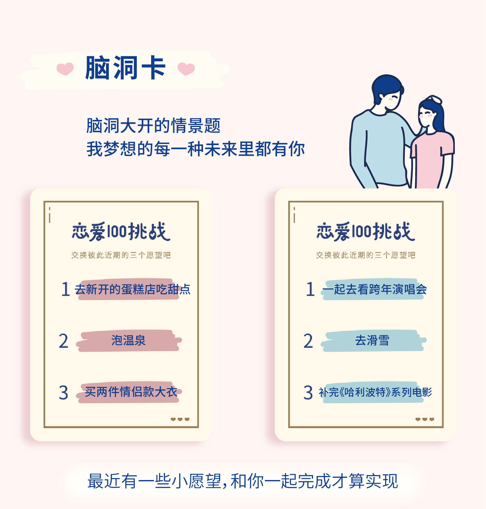 中國直郵 戀愛100挑戰 情侶異地DIY浪漫賀卡 520七夕生日禮物 桌遊卡(內含100張)