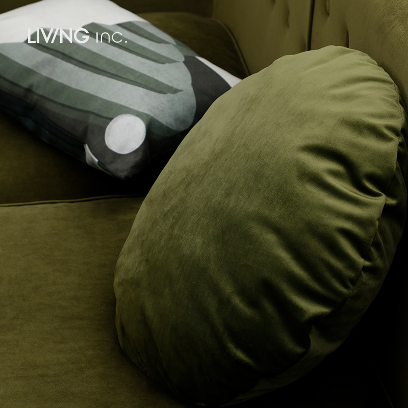 Japanese-Style Velvet Soft Pillow, Round Futon, Office Lumbar Support Cushion, Bedside Sofa Nap Pillow, Removable and Washable