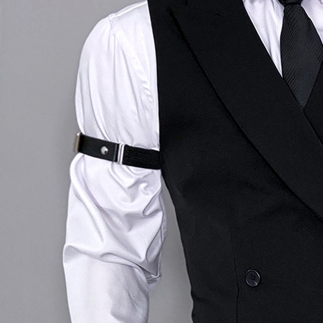 Cosplay Adult Male Armband Leather Sleeve Band Arm Guard Abstinence Suit Shirt Accessory Elastic Adjustable