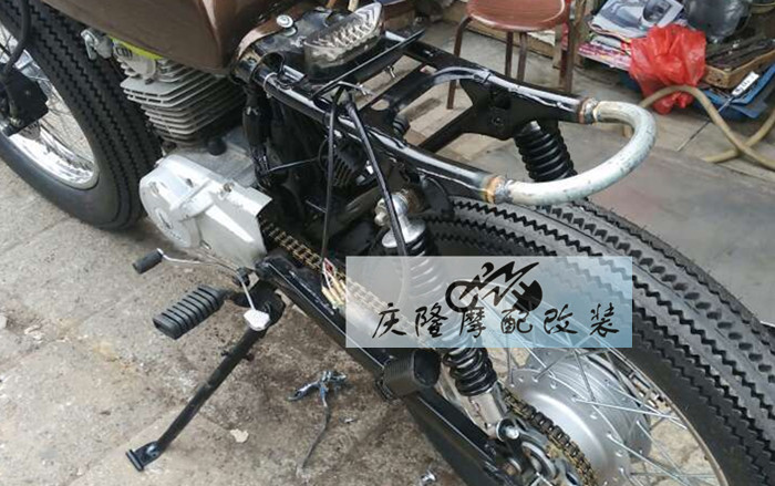 CG125 WY125 xe máy retro sửa đổi đuôi U-ống khuỷu tay lan can ụ GN125 GN250 khung bảo vệ xe vision