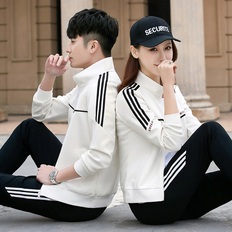 Couple's Sports Suit, New Spring and Autumn Style, Loose Casual Fashion Sweatshirt for Men and Women, Team Running Suit, Three-Piece Set, Trendy