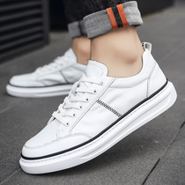 Small white shoes Male genuine leather 2022 Seasons sneakers breathable casual shoes Sewn Line Low Bunch Shoes Personality Skis Shoes