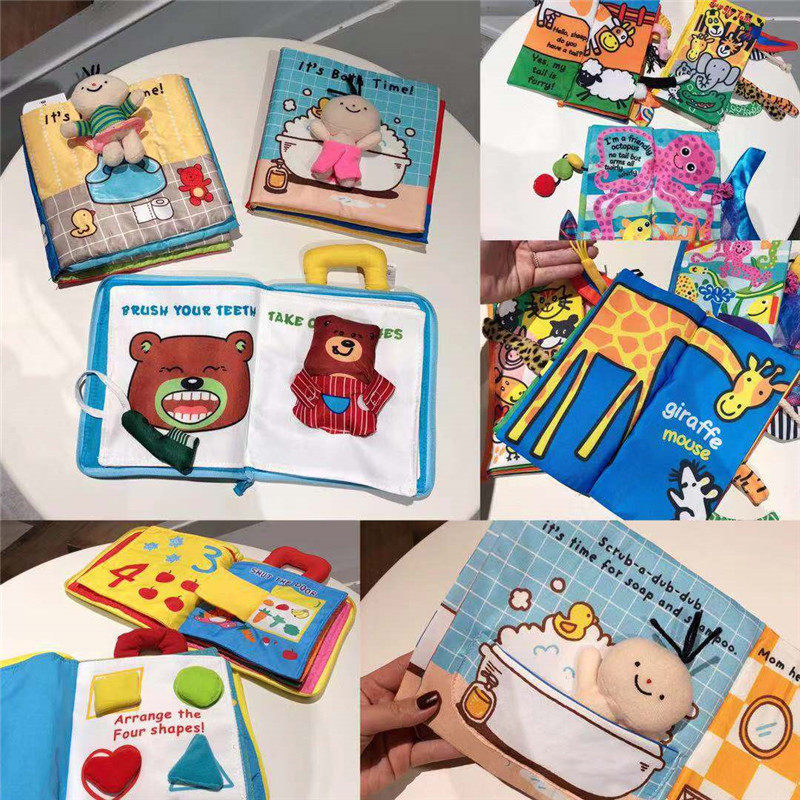 Vibrato exercise infants and young children's hands-on ability 3D three-dimensional early education cloth book baby educational toys can't be torn off with sound paper