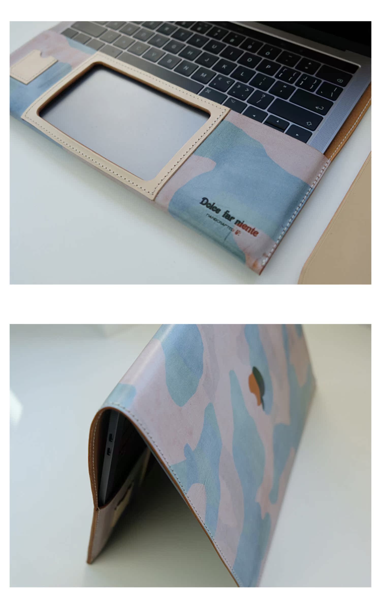 Vintage handmade apple laptop bag leather leather bảo vệ tất cả bao gồm MacBook pro air da bò - Phụ kiện máy tính xách tay miếng dán bàn phím laptop dell