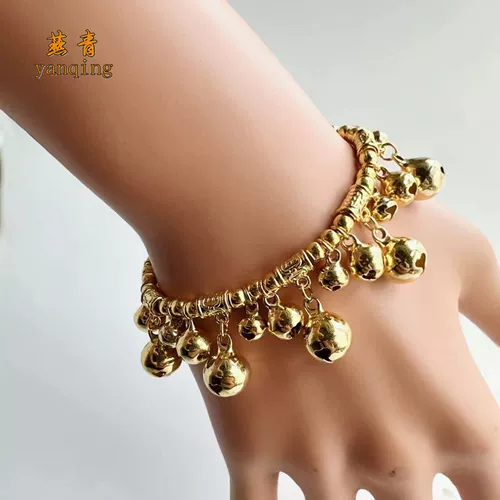 Танцующий золотой колокольчик, ретро этнический браслет на ногу ручной работы для школьников, со звуком, звуковая система, простой и элегантный дизайн, этнический стиль