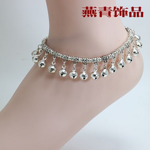 Nhảy múa vòng chân chuông bạc Tây Tạng nữ phiên bản Hàn Quốc của phong cách dân tộc retro đơn giản retro thời trang nam handmade Sen sinh viên vòng đeo chân nữ bằng vàng