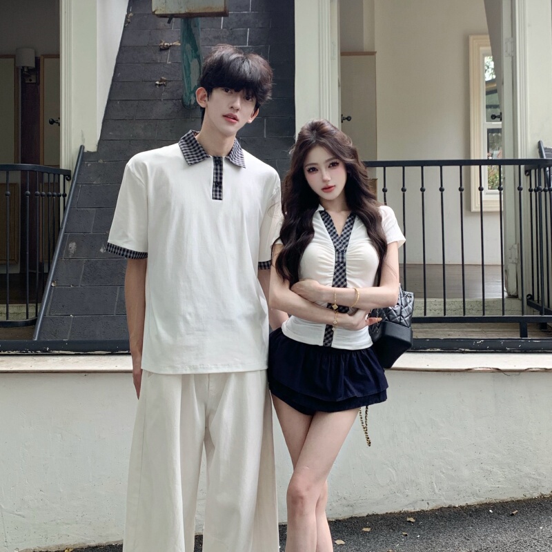 Hot Girl Couple Outfits, Summer High-End Style Set, One Top and One Skirt, Unique Design, Niche Polo Shirt, Short Sleeve, 2026 New Model