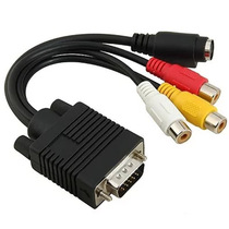  Computer video conversion cable VGA to AV S-terminal cable Audio TV box cable AV