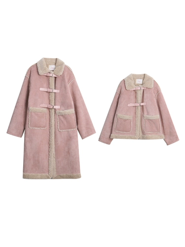 Средне-розовое шерстяное женское цельное шерстяное пальто ранней осени из грубой шерсти, маленький короткий стиль