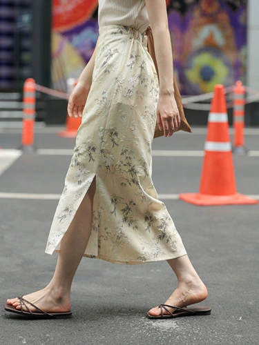 Длинная летняя приталенная длинная юбка, китайский стиль, подходит для подростков, А-силуэт