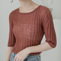 Clearance secs kill slim knitwear women slim perspective inside wear thin coat base shirt autumn and winter