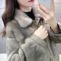 Mink fur coat women Korean mink 2021 new Haining fur imported short leather jacket fur whole mink coat