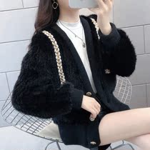 2021 imported mink fur coat womens hand-woven small fragrant wind net red young style Haining small short style