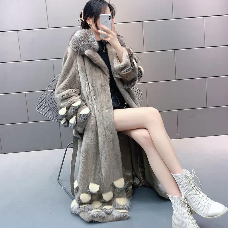 2021 New mink imports Velvet Crown long winter mink - sable leather high - end custom female