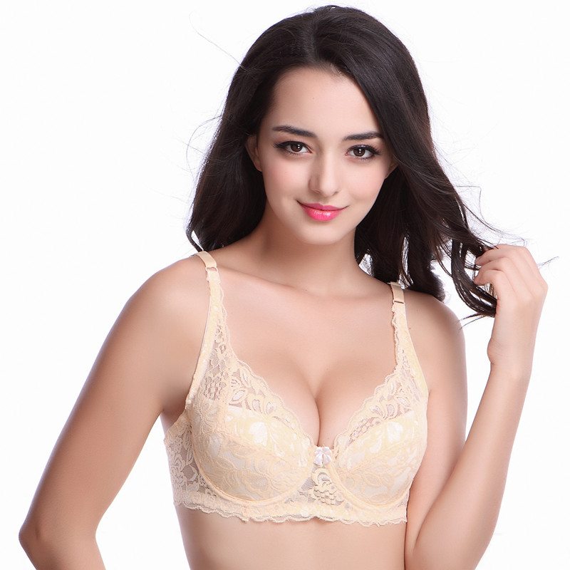 Mùa hè ren áo ngực siêu mỏng phụ nữ sexy không xốp lót thu thập áo ngực áo ngực lớn kích thước nhỏ áo ngực.