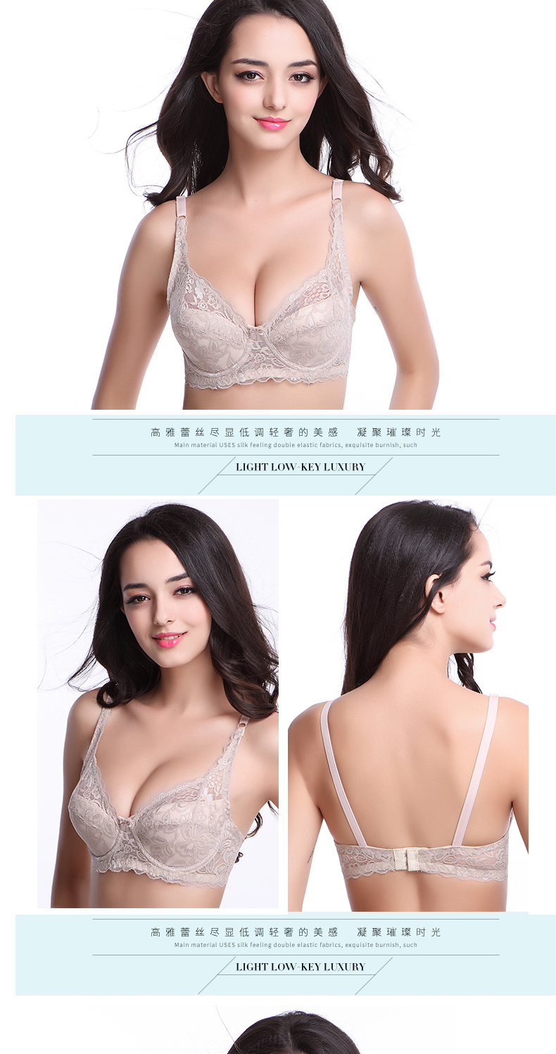Mùa hè siêu mỏng ren gợi cảm trong suốt tập hợp áo ngực nữ kích thước lớn không có đồ lót xốp ngực lớn ngực nhỏ áo ngực đồ lót bigsize đẹp