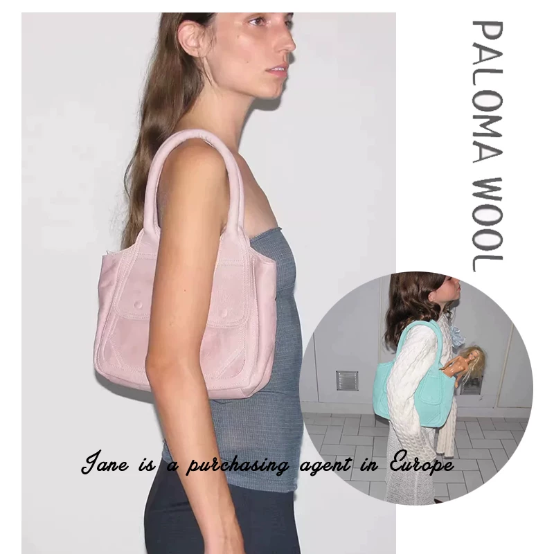 Национально доступная испанская прямая почта PALOMA WOOL 23 новая маленькая однотонная сумка из кожи с карманом на плечо