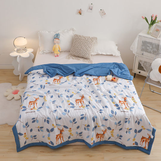 MM small fresh active printing and dyeing cotton air conditioner is manually positioned antibacterial silkworm chrysalis protein cool quilt single double quilt