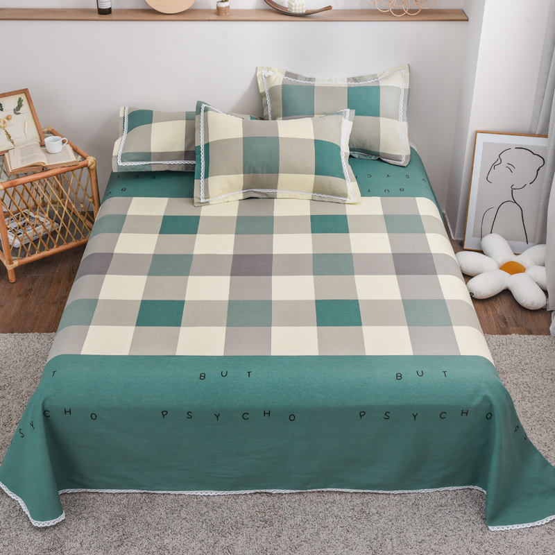 MM2022 three pieces of satin fine yarn pure cotton coarse cloth soft mat for three seasons available single double student bed linen