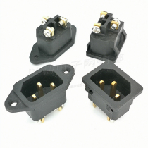 30A Large Current AC Pint Character Socket Thick Brass Wire Free Wire Case Socket Black Embedded Ac Power Socket