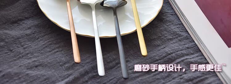 Vàng đầu tròn thìa lưới màu đỏ 304 thép không gỉ dài tay cầm thìa đá sáng tạo tráng miệng thìa trà cà phê dễ thương khuấy thìa - Cà phê cốc hâm nóng cafe