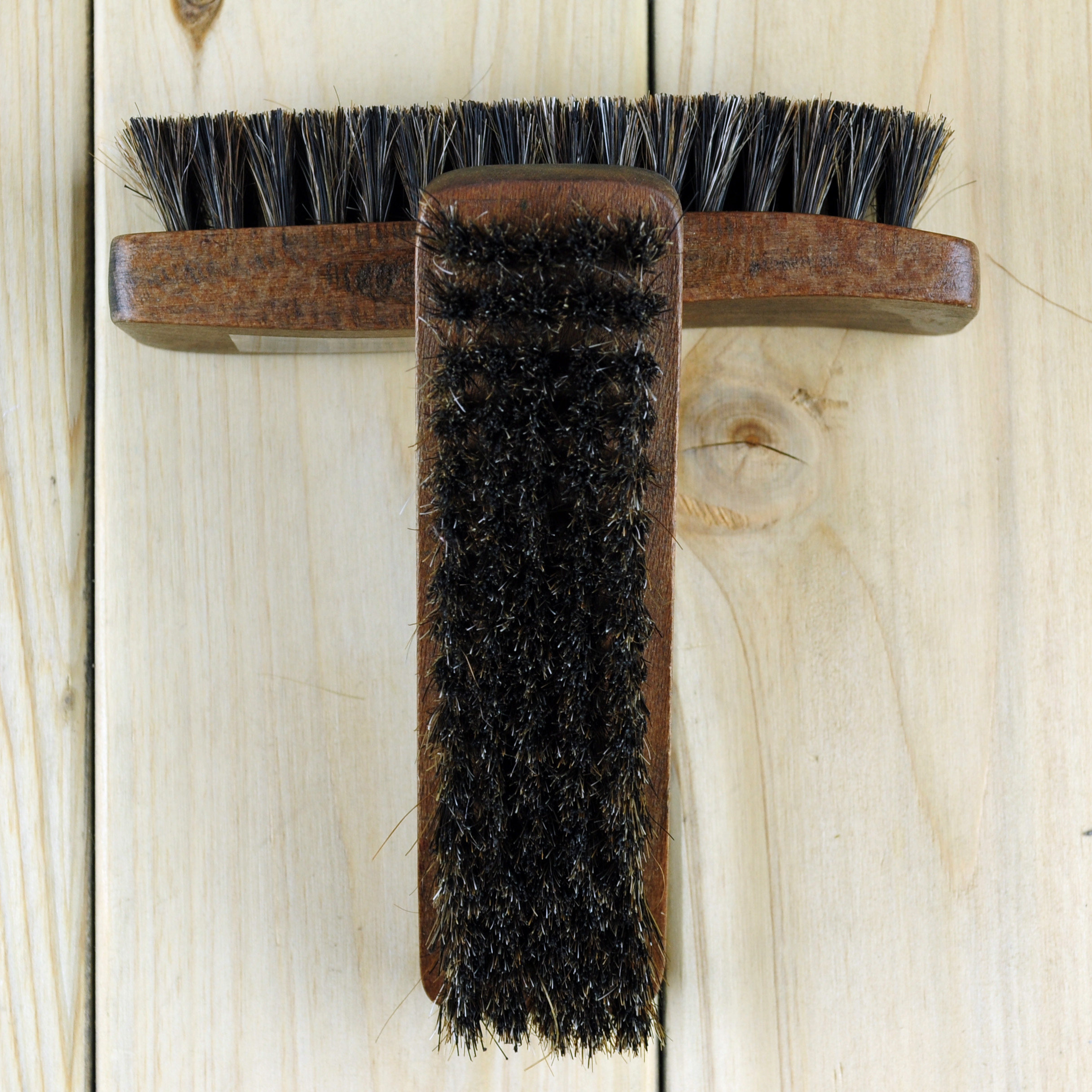Pure solid wood shoe brushed pure horse mane mane wool single-sided shoe polish brush leather shoes upper shoe polish and clean dual-use shoe brush-Taobao