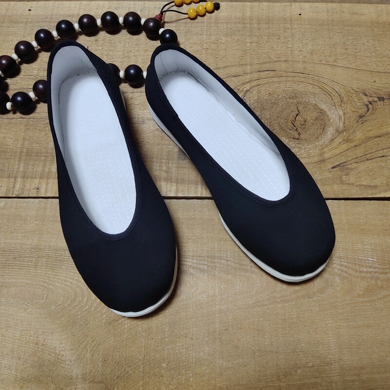 Old Beijing Cloth Shoes Fall Flat Bottom Shoes Lady Casual Shoes Subpure Handmade Klayer Bottom Round Mouth Single Shoes Woman Shoes-Taobao