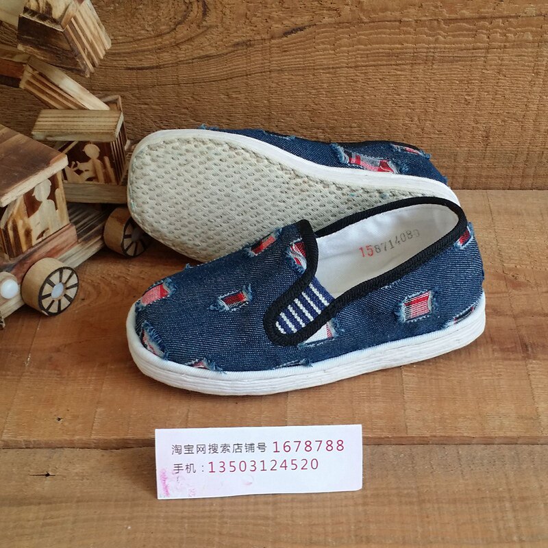 Children's handmade cloth shoes breathable leisure bag shoes autumn old Beijing large size shoes Children baby parent-child boys shoes