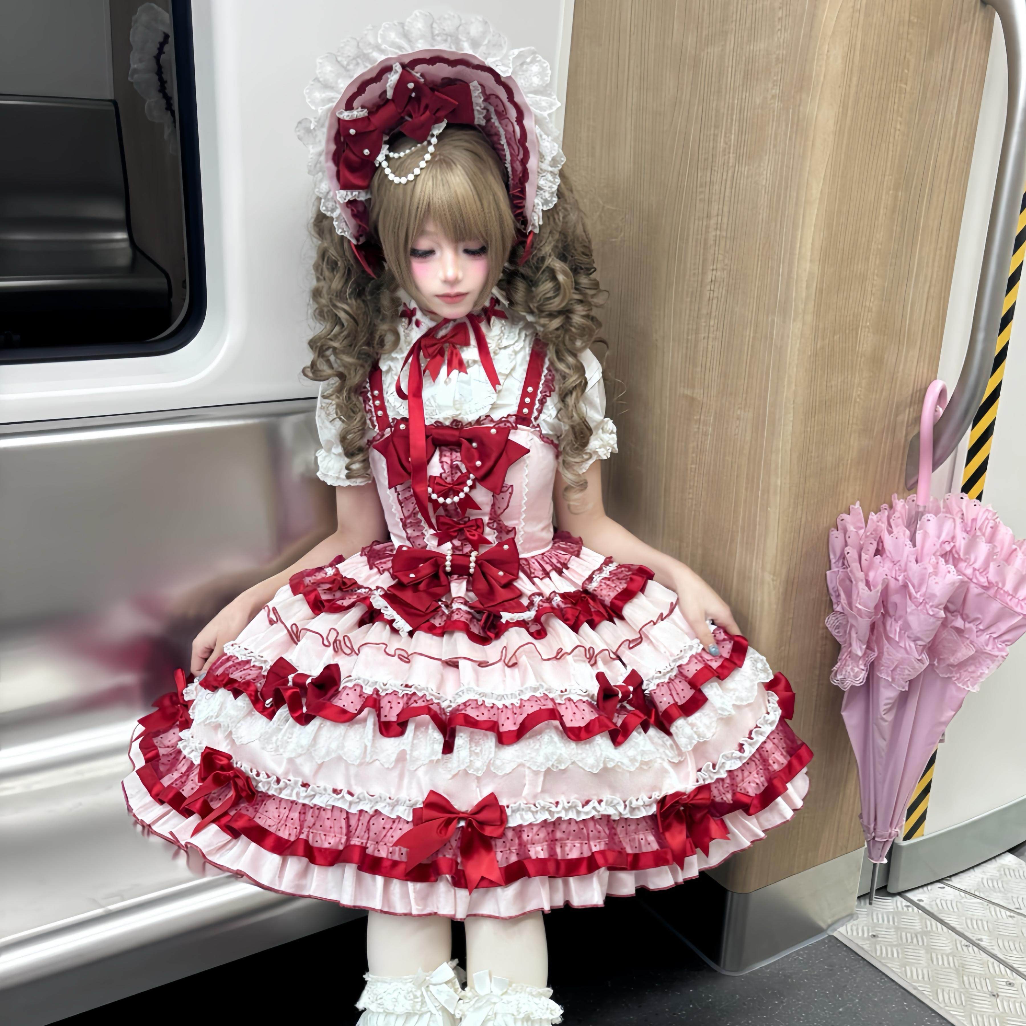 现货]樱姬Lolita原创设计 缎带莓莓 古早感JSK 原创洛丽塔，复古甜美，让你一秒穿越回童话世界👸 -lolita洛丽塔连衣裙-淘宝百科网