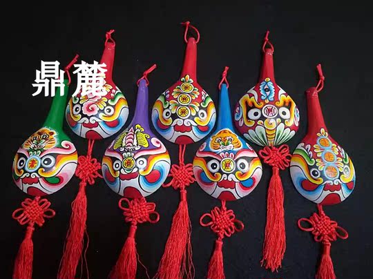 鼎麓 陕西宝鸡 民间工艺品 桐木小马勺脸谱 儿童喜爱小装饰挂件