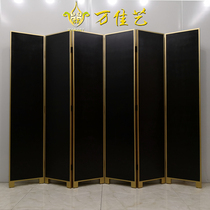  Black paint Phnom penh double-sided folding screen partition living room modern Chinese high-end villa hotel antique zen folding screen