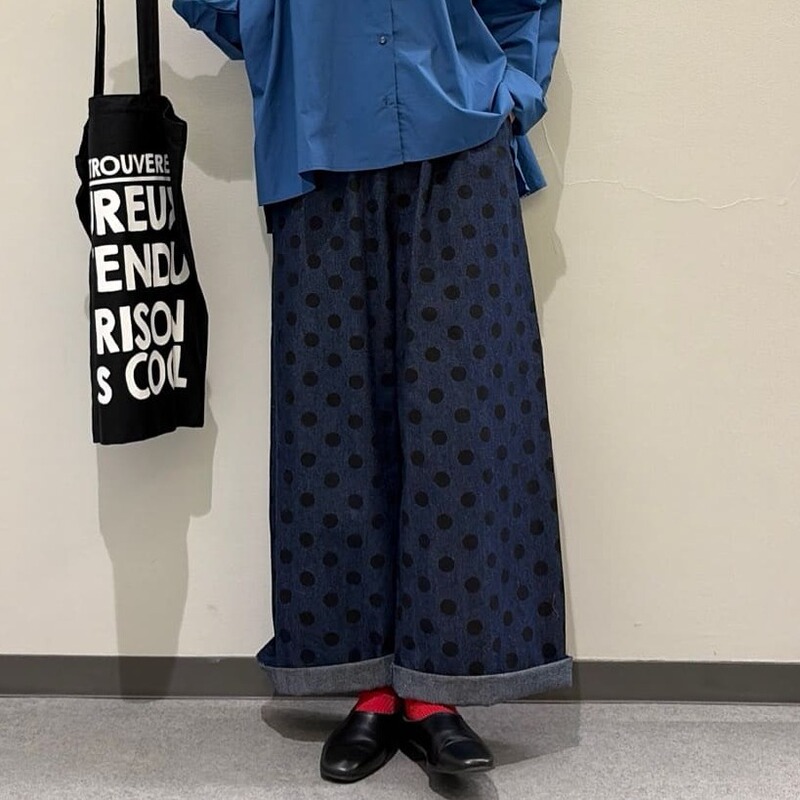 Early Autumn Japanese Style Nop Elastic High-Waisted Cotton-Linen Color-Blocked Stitched Swan Label Casual Straight Wide-Leg Denim Pants