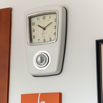 Japanese biramba iron case silent clock table clock pendulum clock countdown sound kitchen timer